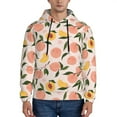 thumbnail image 1 of Pofeuu Peach With Leaves1 Print Mens Casual Hooded Collar Drawstring Hoodies Pullover Sweatshirts Casual Long Sleeve Shirts-Medium, 1 of 7
