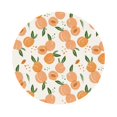 thumbnail image 1 of Pofeuu Peaches Print Leather Coasters Set of 6, Round Cups Mugs Mat Pad for Home Kitchen Heat Resistant Drink Coasters,Round Shape, 1 of 7