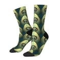 thumbnail image 1 of Pofeuu Peacock Gold Feather Print Crew Socks, Adult Running Hiking Socks for Youth and Adult, 1 of 6