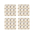 thumbnail image 1 of Pofeuu Peanuts Print Coasters for Drinks, 4Pack PU Leather Coasters, Bar Drink Coasters for Tabletop Protection, Furniture from Damage-Square, 1 of 6