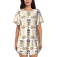 thumbnail image 1 of Pofeuu Peanuts Print Women's Pajama Set Short/Shorts Soft Button PJs Elastic Drawstring Waist Sleepwear-XX-Large, 1 of 6