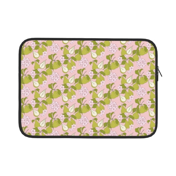 Pofeuu Pears And Flower Print Laptop Carrying Case,13-15-Inch Laptop and Tablet, Sleek Design, Durable and Water-Repellent Fabric, Business Casual or School-15 inch