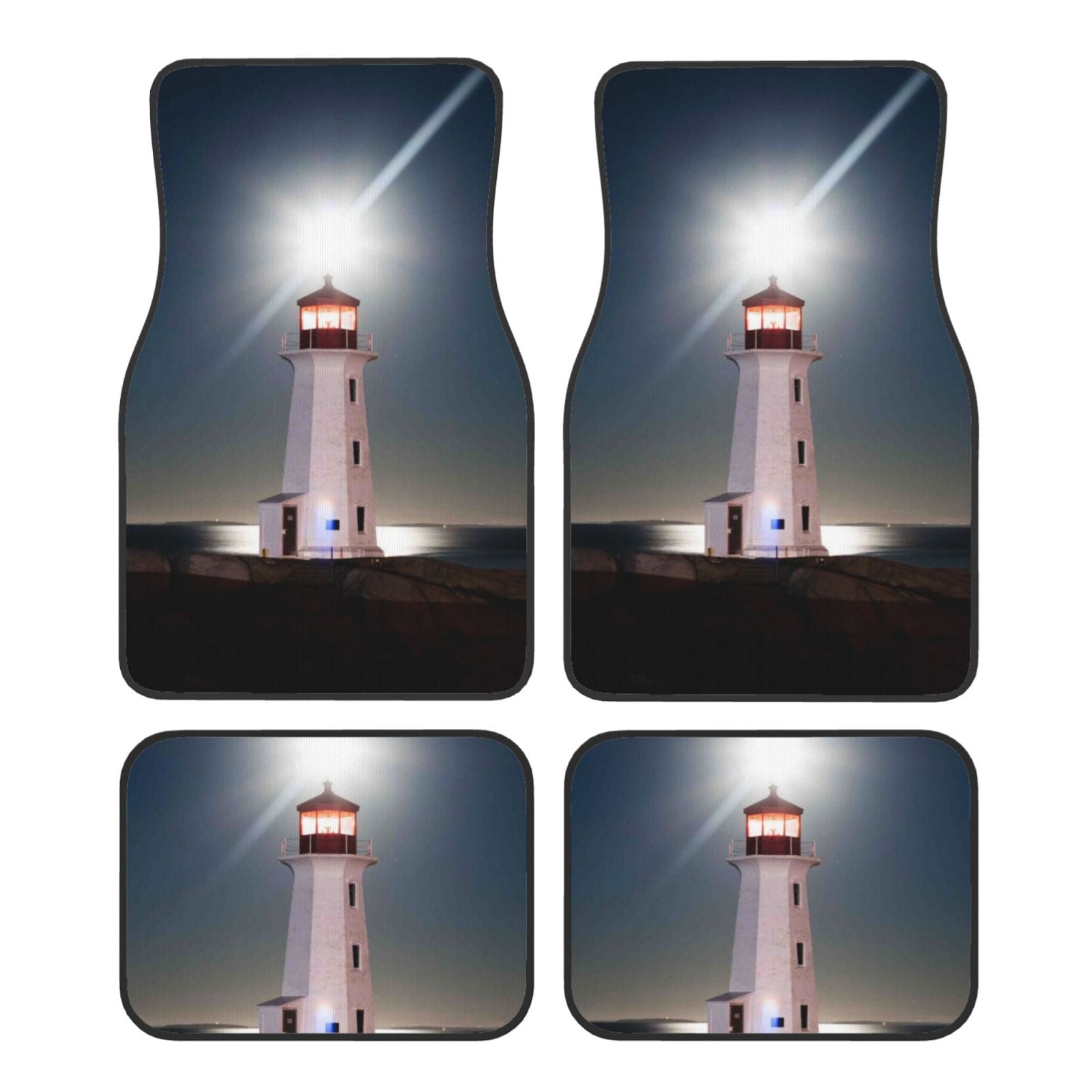 Pofeuu Peggy's Cove Lighthouse Print Car Foot Mat Set of 4 Pieces - All ...