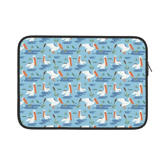 Pofeuu Pelican Reed And Fish Print Laptop Carrying Case,13-15-Inch Laptop and Tablet, Sleek Design, Durable and Water-Repellent Fabric, Business Casual or School-13 inch