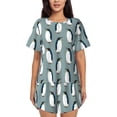 thumbnail image 1 of Pofeuu Penguin Print Women's Pajama Set Short/Shorts Soft Button PJs Elastic Drawstring Waist Sleepwear-3X-Large, 1 of 6