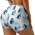 thumbnail image 1 of Pofeuu Penguin Winter Fun Print Workout Shorts for Women Scrunch Butt Lifting High Waisted Yoga Gym Seamless Booty Biker Shorts-Small, 1 of 8