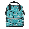 thumbnail image 1 of Pofeuu Penguins On The Ice In The Sea Print Diaper Bag Backpack, Multifunction Travel Pack Maternity Baby Changing Bags, Large Capacity, Waterproof, 1 of 6