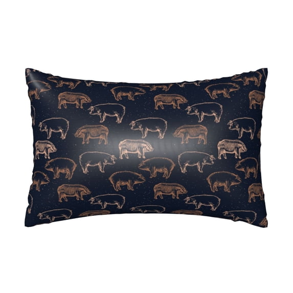 Pofeuu Pig Farm Print Satin Pillowcase for Hair and Skin Pillow Cases, Silk Pillow Cases, Soft Cooling Pillow Covers, 20x30 Inches(Pillow core not included)