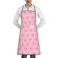 thumbnail image 1 of Pofeuu Pink Bows Print Aprons with Pockets, Cute Aprons for Kitchen, Cooking, Server, Barber, Chef Apron, 1 of 7