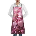 thumbnail image 1 of Pofeuu Pink Glitter Heart Candy Print Aprons with Pockets, Cute Aprons for Kitchen, Cooking, Server, Barber, Chef Apron, 1 of 7