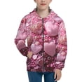 thumbnail image 1 of Pofeuu Pink Glitter Heart Candy Print Teenage Zipper Hoodie Sweatshirts Hooded Casual Jackets With Pocket For Boys Girls-Small, 1 of 6