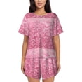 thumbnail image 1 of Pofeuu Pink Glitter Print Women's Pajama Set Short/Shorts Soft Button PJs Elastic Drawstring Waist Sleepwear-X-Large, 1 of 1