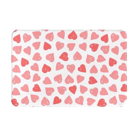 Pofeuu Pink Hearts1 Print Flannel Doormats Rug16"x24"Rug Washable Doormats Indoor Outdoor Rugs for Layered Front Door Mats, Porch, Kitchen, Entryway