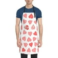 thumbnail image 1 of Pofeuu Pink Hearts1 Print Waterproof Apron with Pockets Adjustable Cooking Aprons Kitchen Bib for Baking Household Cleaning, 1 of 8