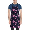 thumbnail image 1 of Pofeuu Pink Planets And Stars Print Waterproof Apron with Pockets Adjustable Cooking Aprons Kitchen Bib for Baking Household Cleaning, 1 of 8