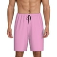 thumbnail image 1 of Pofeuu Pink Print Men's Soft Woven Elastic Waistband Sleep Pajama Short-Medium, 1 of 6