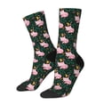 thumbnail image 1 of Pofeuu Pink Sleeping Fox Print Crew Socks, Adult Running Hiking Socks for Youth and Adult, 1 of 6