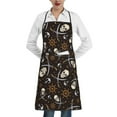 thumbnail image 1 of Pofeuu Pirate Skulls Print Aprons with Pockets, Cute Aprons for Kitchen, Cooking, Server, Barber, Chef Apron, 1 of 7