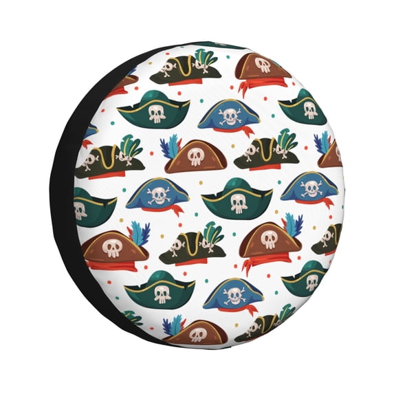 Pofeuu Pirate hats Print Spare Tire Wheel Cover for Car Truck SUV Camper Universal Fit Spare Tire Cover RV Spare Tire Covers-15 inch
