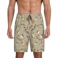 thumbnail image 1 of Pofeuu Pirate skulls Print Men's Soft Woven Elastic Waistband Sleep Pajama Short-Large, 1 of 6
