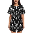 thumbnail image 1 of Pofeuu Pirate skulls Print Women's Pajama Set Short/Shorts Soft Button PJs Elastic Drawstring Waist Sleepwear-Small, 1 of 6