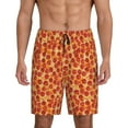 thumbnail image 1 of Pofeuu Pizza Print Men's Soft Woven Elastic Waistband Sleep Pajama Short-Small, 1 of 6