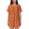 thumbnail image 1 of Pofeuu Pizza Print Women's Pajama Set Short/Shorts Soft Button PJs Elastic Drawstring Waist Sleepwear-Large, 1 of 6