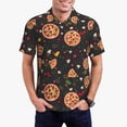 thumbnail image 1 of Pofeuu Pizzas Mushrooms Print Men's Loose Fit Midweight Short-Sleeve Pocket Polo-4X-Large, 1 of 6