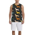 thumbnail image 1 of Pofeuu Plaid Dachshund Print Basketball Jersey, Shirts for Men Youth Basketball Jersey Crew Neck-4X-Large, 1 of 1