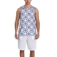 thumbnail image 1 of Pofeuu Plaid Flowers Print Basketball Jersey, Shirts for Men Youth Basketball Jersey Crew Neck-3X-Large, 1 of 6
