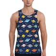 thumbnail image 1 of Pofeuu Planets And Stars Print Men's Workout Tank Tops Sleeveless Muscle Gym Shirt Quick Dry-3X-Large, 1 of 7