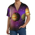 thumbnail image 1 of Pofeuu Planets And Stars Print Mens Casual Short Sleeve Shirts Beach Summer Spread Collar Pocket Tops Men's Casual Short-sleeved Shirt-Medium, 1 of 5