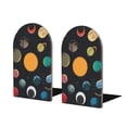 thumbnail image 1 of Pofeuu Planets And Their Moons Print Large Bookend Hold Heavy Books- Wood Bookends for Heavy Books Heavy Duty Book Ends Wood Bookends for Office Desk Non-Skid, 1 of 7