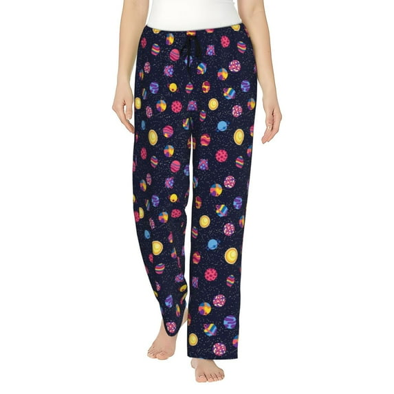 Pofeuu Planets Print Women's Fashion Pajama Pants with Pockets Comfy Drawstring Sleep Lounge Bottoms-X-Large