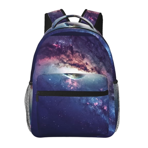 Pofeuu Planets Stars And Galaxies Print Backpack for Men and Women - Basic Bookbag Casual Daypack Backpacks for College Work Travel-One Size
