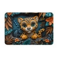 thumbnail image 1 of Pofeuu Playful Leopard Art Print Flannel Doormats Rug16"x24"Rug Washable Doormats Indoor Outdoor Rugs for Layered Front Door Mats, Porch, Kitchen, Entryway, 1 of 7