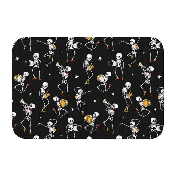 Pofeuu Playing Music Skeletons Print Hem Mat 40x60 - Multipurpose Doormat for Indoor & Outdoor Use - Welcome Your Guests with our Entrance Mat