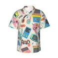 thumbnail image 1 of Pofeuu Playing Video Games Print Hawaiian Shirt for Men Sleeves Casual Button Down Summer Beach Dress Shirts T-Shirts,X-Large, 1 of 7