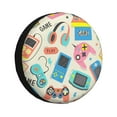 thumbnail image 1 of Pofeuu Playing Video Games Print Spare Tire Wheel Cover for Car Truck SUV Camper Universal Fit Spare Tire Cover RV Spare Tire Covers-16 inch, 1 of 6