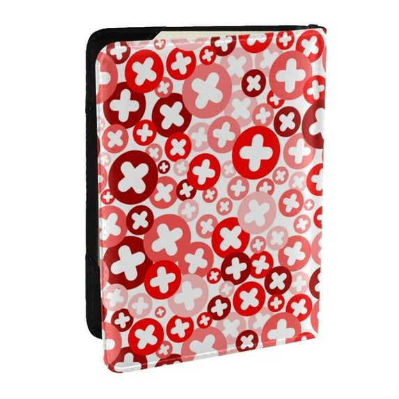 Pofeuu Plus Cross Print Travel Document Organizer Passport Holder Men Women for Family (6.5 in x 4.5 in),Wallet Holder Credit Card Clutch Bag Case