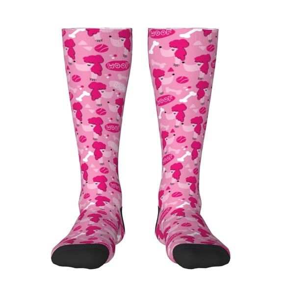 Pofeuu Poodle Dog Print Stockings, Adult Running Hiking Socks for Youth and Adult