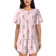 thumbnail image 1 of Pofeuu Poodle Dog Print Women's Pajama Set Short/Shorts Soft Button PJs Elastic Drawstring Waist Sleepwear-4X-Large, 1 of 6