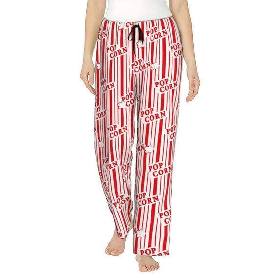 Pofeuu Popcorn 1 Print Women's Fashion Pajama Pants with Pockets Comfy Drawstring Sleep Lounge Bottoms-Small