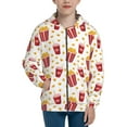 thumbnail image 1 of Pofeuu Popcorn Print Teenage Zipper Hoodie Sweatshirts Hooded Casual Jackets With Pocket For Boys Girls-Small, 1 of 6