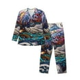 thumbnail image 1 of Pofeuu Psychedelic Shark Artwork Print Men's Long Sleeve Pajama Set Pijamas Para Hombres Pijamas Para Hombres Mens Pajamas Set-Large, 1 of 7