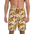 thumbnail image 1 of Pofeuu Pumpkin Corn Daisy Print Men's Soft Woven Elastic Waistband Sleep Pajama Short-X-Large, 1 of 6