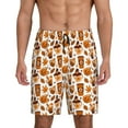 thumbnail image 1 of Pofeuu Pumpkin Witch Hat Coffee Print Men's Soft Woven Elastic Waistband Sleep Pajama Short-4X-Large, 1 of 6