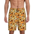 thumbnail image 1 of Pofeuu Pumpkins And Sunflowers A Print Men's Soft Woven Elastic Waistband Sleep Pajama Short-Medium, 1 of 6