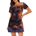thumbnail image 1 of Pofeuu Puppy Lying On A Cloud Print Women's Loose Fit Short Sleeve Nightgown, Comfortable Sleep Dress for Women, Casual Lounge Sleepwear, Soft Cotton Sleep Dress, 1 of 6