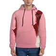 thumbnail image 1 of Pofeuu Puppy Peeking Through Pink Print Mens Casual Hooded Collar Drawstring Hoodies Pullover Sweatshirts Casual Long Sleeve Shirts-Medium, 1 of 7